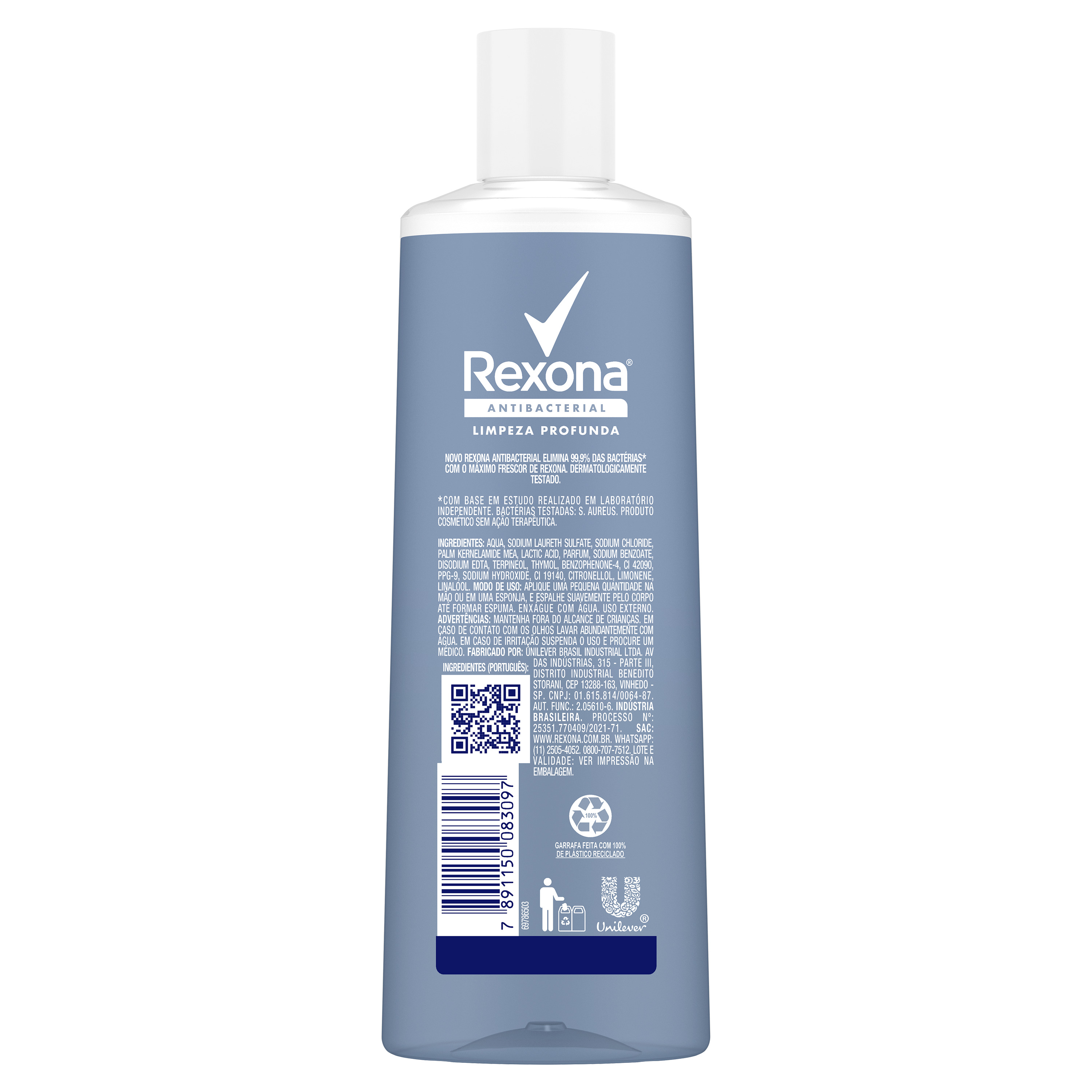 Sabonete Líquido Antibacterial Rexona Limpeza Profunda 250ml